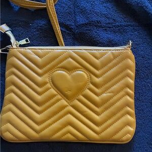 Chevron Heart Yellow Crossbody Bag